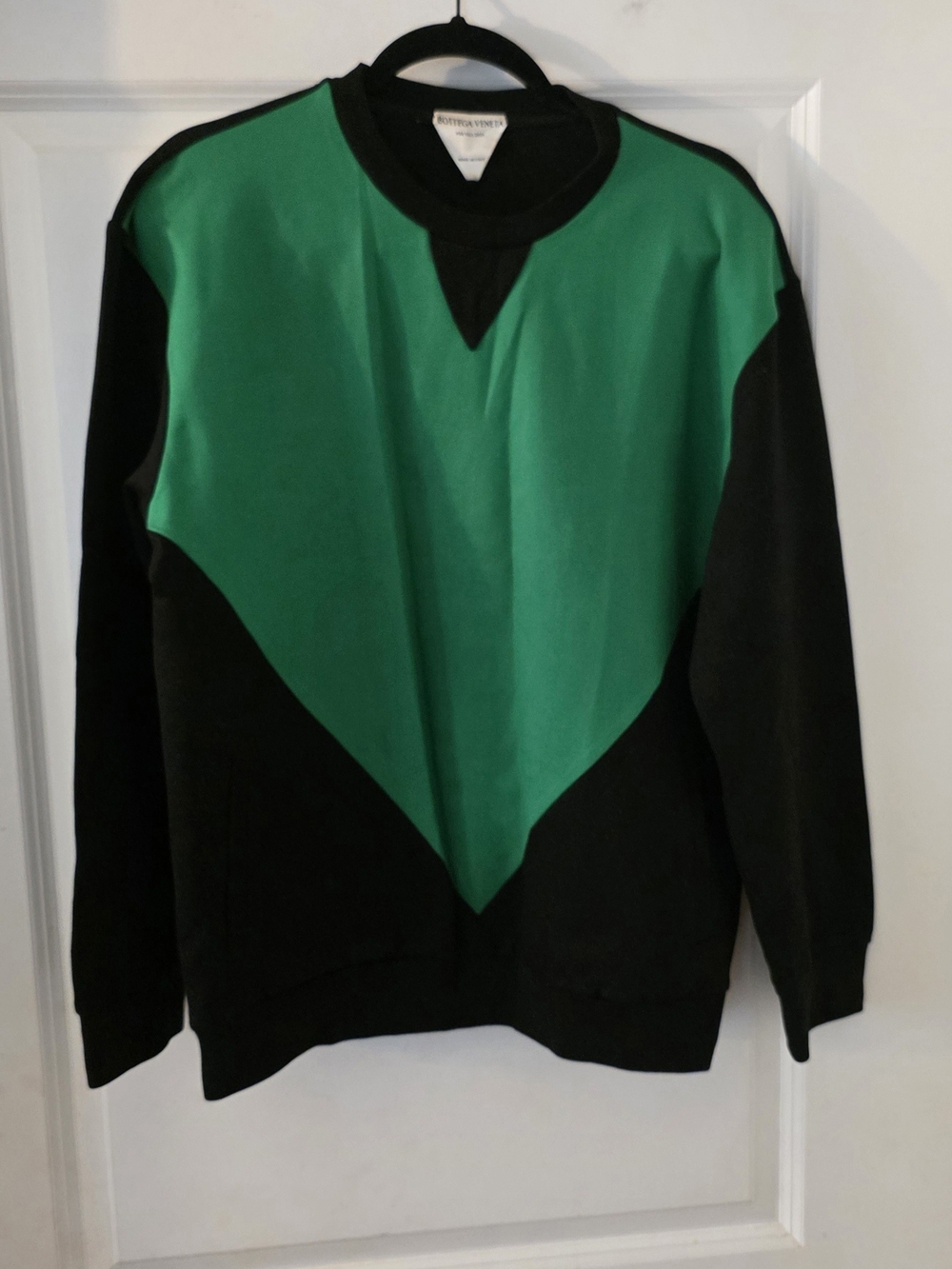 Bottega Veneta Black and Green Crewneck Sweater